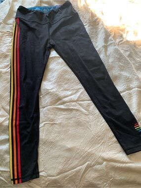 Miami Fit Kali Black Leggings with Rainbow Side Stripe and “Love is Love” Heart